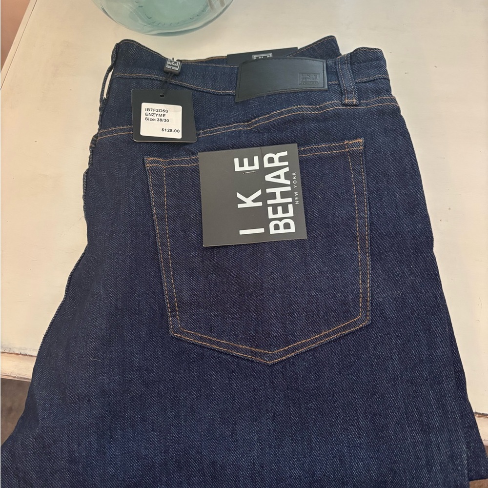 Ike Behar Blue Slim Straight Jeans
